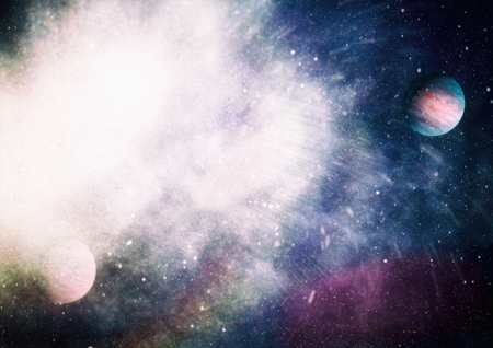 Planets, stars and galaxies in outer space showing the beauty of space exploration.の写真素材