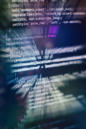 Programming source code HTML for Website development. Server logs analysis.の写真素材