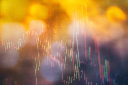 Business success and growth concept.Stock market business graph chart on digital screen.Forex market, Gold market and Crude oil market .の写真素材