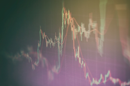 Business success and growth concept.Stock market business graph chart on digital screen.Forex market, Gold market and Crude oil market .の写真素材