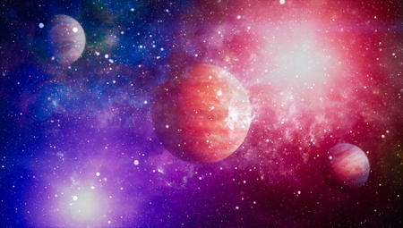 galaxy background with nebula, stardust and bright shining stars.の写真素材