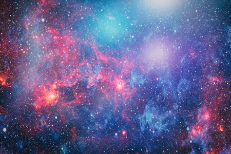 galaxy background with nebula, stardust and bright shining stars.の写真素材