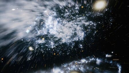 Star field and nebula in deep space many light years far from planet Earth.の写真素材