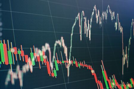 Business success and growth concept.Stock market business graph chart on digital screen.