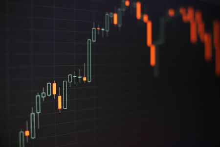 Business success and growth concept.Stock market business graph chart on digital screen.