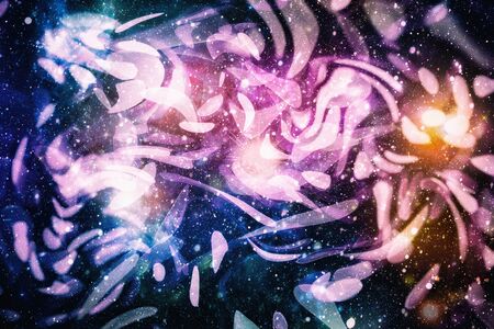 Festive Christmas background. Elegant abstract background with lights and starsの写真素材