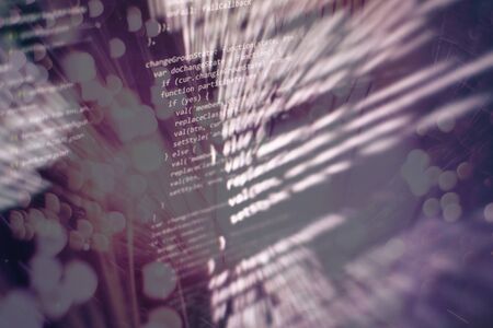 Digital technology on display. HTML5 in editor for website development. Website HTML Code on the...