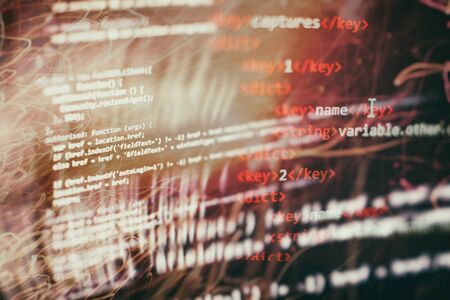 Programming source code HTML for Website development.