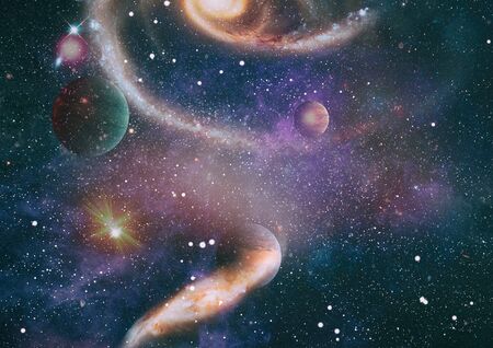 The explosion supernova. Bright Star Nebula.