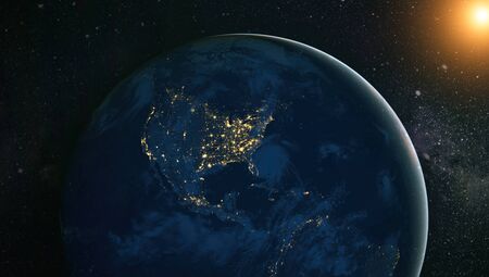 Stars of a planet and galaxy in a free space. Stardust and bright shining stars.
