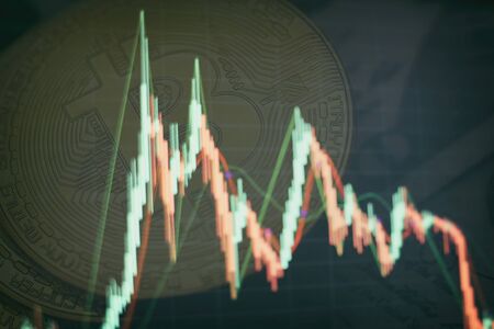 Professional technical analysis on the monitor of a computer. Fundamental and technical analysis...