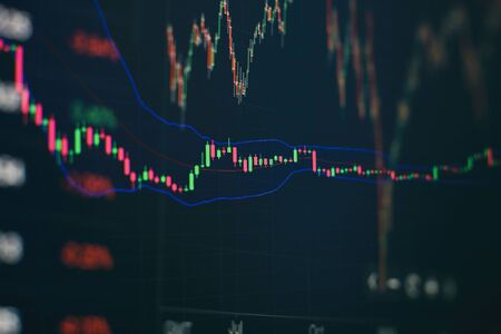 Professional technical analysis on the monitor of a computer. Fundamental and technical analysis...