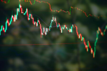 Stock trading, crypto currency background.The business plan at the meeting and analyze financial...
