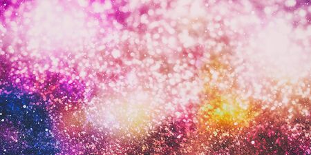 Magic Background With Color Festive background with natural bokeh and bright golden lights. Vintage Magic backgroundの写真素材