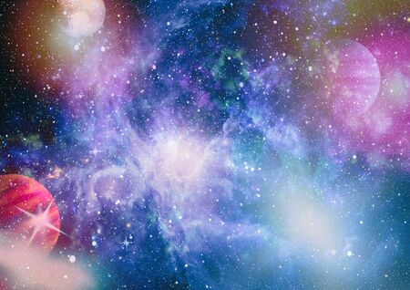 Futuristic abstract space background. Night sky with stars and nebula.