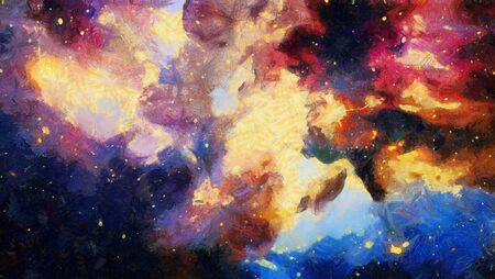 Abstract colorful watercolor for background. Space hand painted watercolor background. Abstract...