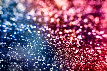 Defocused Background With Blinking Stars and sparks. Blurred Xmas Bokeh. Greeting card art design