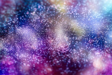 Defocused Background With Blinking Stars and sparks. Blurred Xmas Bokeh. Greeting card art design