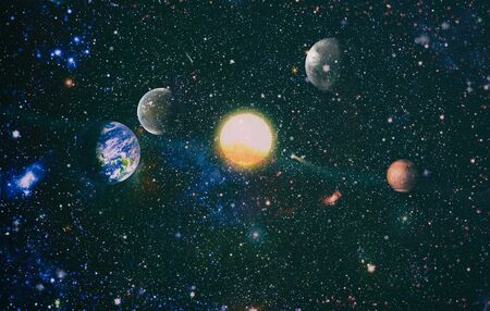 space of the galaxy ,atmosphere with stars at dark background.