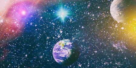 space of the galaxy ,atmosphere with stars at dark background.