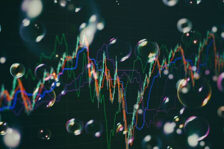 The fall of coronavirus exchanges . forex trading graph and candlestick chart suitable for financial investment concept. Economy trends background for business idea and all art work design. Abstract finance background.の写真素材