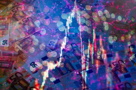 Abstract background with graph chart finance. Business conceptの写真素材
