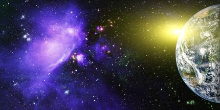 planets, stars and galaxies in outer space showing the beauty of space exploration.