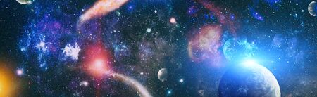 Panorama beautiful science fiction wallpaper.