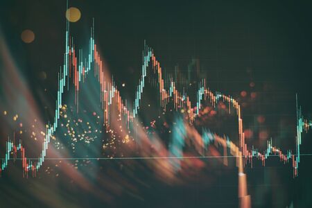 Business success and growth concept.Stock market business graph chart on digital screen. Stock...