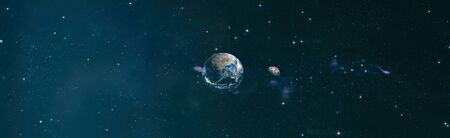The panorama Earth from space. Beautiful planet earth. Earth planet viewed from space .