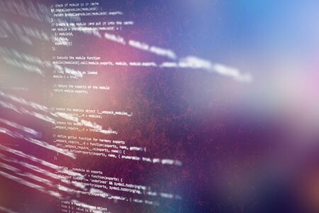 Abstract computer script code. Programming code screen of software developer. Software Programming...