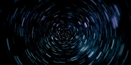 Space Travelling in the Speed of Light. Abstract of warp or hyperspace motion in blue star trail.の写真素材