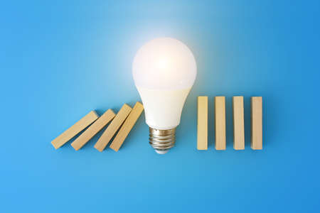 Idea concept , the idea to stop the fallの写真素材