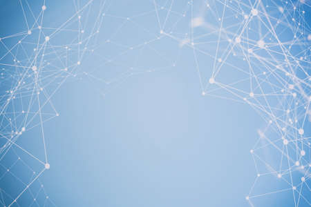 Connecting dots and lines. Connection structure. Science. Futuristic polygonal background. Molecules...