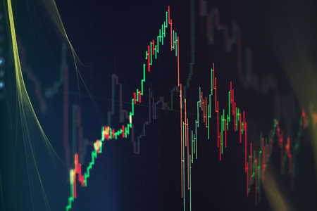 The Forex graph chart on the digital screen. Working set for analyzing financial statistics and analyzing a market data.の写真素材