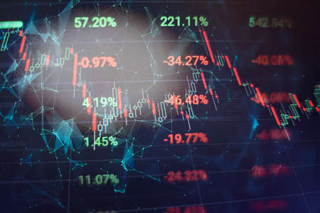 Abstract background with graph chart finance. Business concept . Economic graph with diagrams on the stock market, for business and financial concepts and reports.の写真素材