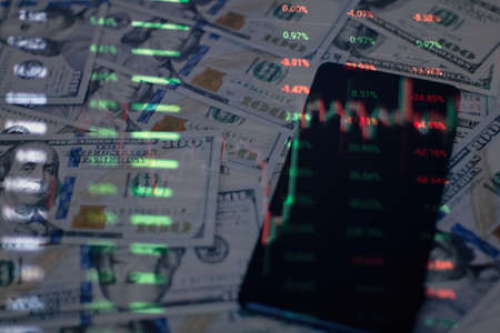 Business graph. Bullish Bearish trend. Candlestick chart uptrend downtrend . Stock trade on online market forex.の写真素材