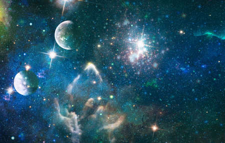 Cosmic clouds of mist on bright colorful backgrounds.の写真素材
