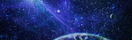planets, stars and galaxies in outer space showing the beauty of space exploration.