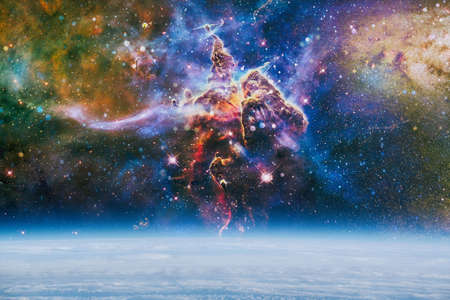 Star cluster and nebula - A cloud in space. Abstract astronomical galaxy.の写真素材