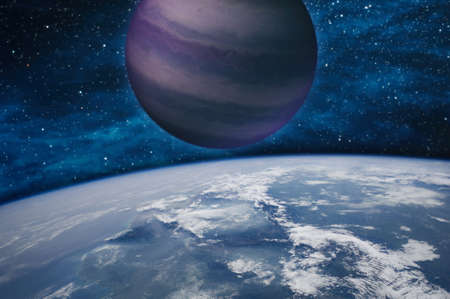 planets, stars and galaxies in outer space showing the beauty of space exploration.の写真素材