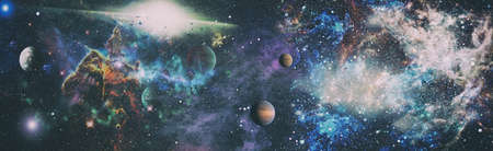 Multicolor outer space. Star field and nebula in deep space many light years far from planet Earth.