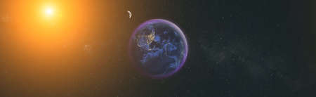 Planet Earth seen from space, planets, stars and galaxies in outer space showing the beauty of space...