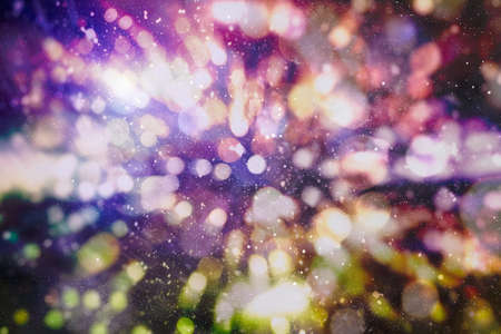 Christmas lights. Gold Holiday New year Abstract Glitter Defocused Background With Blinking Stars...