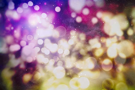 Christmas lights. Gold Holiday New year Abstract Glitter Defocused Background With Blinking Stars...