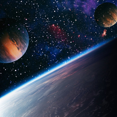 High definition star field background. Starry outer space background texture. Colorful Starry Night...