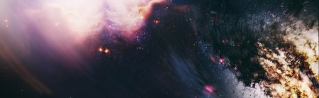 The Milky Way is the galaxy that contains our Solar System. Infinite space background with nebulas...