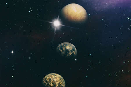 Colorful nebula. Space abstract background.の写真素材