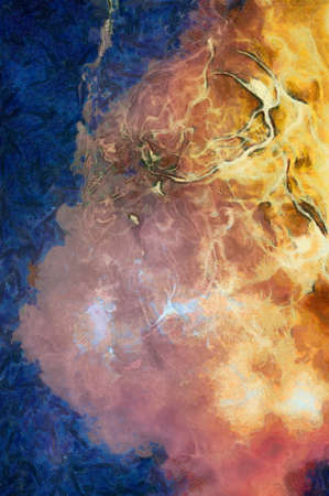 Watercolor. Very beautiful blue paint with the addition of gold powder