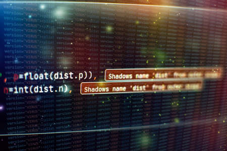 Server logs analysis. Closeup developing programming and coding technologies. Developer working on...